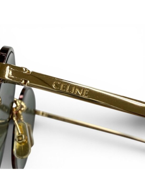 Celine Marble Pattern Boston Eyewear Sunglasses Brown Gold Green